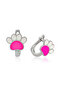 ​ Silver Pink Paw Children's Earrings (Bc-D9215B)