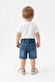 Solid Boys Denim Bermuda, Blue, 24 Months - 2