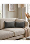 Double-Sided Duck Linen, Anthracite Waist Cushion Cover, 2 Pieces