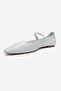Lunaire White Genuine Leather Single Strap Pointed Toe Women's Ballerina Shoes - 6