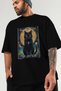 For the Love of Cats 12 Front Cat Printed Black Oversize T-Shirt 100% Cotton Unisex Cat Lover Premium Design - 3