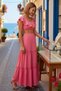 Women's Plus Size Crop Top Maxi Skirt Set Ruffled Collar Sleeveless Woven Long Length Daily Casual Modern - 2