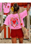 Women's Summer Heart Printed Oversized T-Shirt