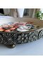 Floral Patterned Hand Painted Wooden Tea-Coffee Tray, Presentation Tray 33X33Cm - 3
