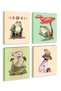 Alayra Framed Whimsical Frog Wall Art Prints, Vintage Frog Mushroom Art Prints, Funny Frog Canvas