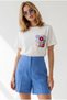 Women's White Cotton T-Shirt with Pocket Detail Tsh-19001009 - 5