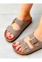 Stella Mink Double Buckle Daily Flat Sole Women's Slippers - 3