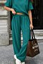 Women's Modal Short Sleeve High Waist Tracksuit Set - 2