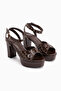 Sonya Brown Ankle Strap Platform Heeled Women's Shoes - 3