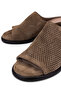 Women's genuine leather mink suede heeled slippers - 3