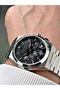Men's silver-black color 5 atm waterproof steel case wristwatch s04436mr - 2