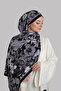 Black Zera Shawl Collection Italian Stitched Miracle Fabric Floral Patterned 202133_01 - 2