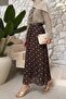 Belted Polka Dot Skirt 26112 - Brown