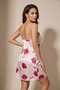 Thin Straps Lip Patterned Powder Satin Nightgown Tm1445 - 2