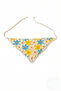 Yellow Blue Daisy Motif Crochet Knitted Bandana - 2