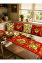 Red Lemon and Orange Patterned Modern Decorative Runner Tablecloth - 4