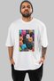For the Love of Cats 54 Front Cat Printed White Oversize T-Shirt 100% Cotton Unisex Cat Lover Premium Design - 2