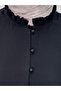 Aybirce Sleeve Tunnel Collar Ruffle Short Shirt-As5975 Black - 5