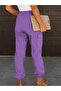 Women's High Waist Lace-Up Parachute Pants with Pockets and Elastic Cuffs - 5