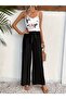 Women's Strappy V-Neck Blouse and Aerobin Pants Two-Piece Set - 2