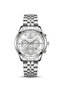 Men's Silver Metal Cord White Dial Calendar Wrist Watch 2 Year Warranty