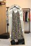 Leopard Dress with Wooden Accessories, 130cm Length, Wrinkled Fabric - 4