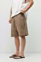 Basic oversize linen shorts stone