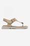 Women's Sandals with Stones between the Toes Beige Suede - 2