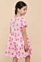 Printed Tiered Dress with Crew Neck and Short Sleeves - 5