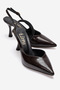 Women's Brown Pointed Toe Open Back 8 cm Goblet Heeled Shoes Hary - 2