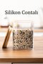 5-3 Bamboo Vacuum Lid Square Borosilicate Glass 3-Piece Jar Set Storage Container 750ml 7.5X15Cm - 5