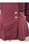 Gold Button Detailed Double-Breasted Shirt with Elastic Waist - 4