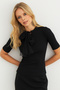 Women's Black Tulle Tie-Up Camisole Blouse Ees003014 - 5