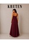 Gaia Aerobin Fabric Strap V-Neck Long Dress - 4