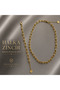 Gold Ring Necklace-Bracelet Set-316L Stainless Steel Set