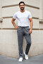 Men's Baggy Sweatpants – Elastic Waist, Pocket Detail, Wide Legs - 2