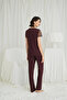 Arias Closet V-Neck Pajama Set with Short Sleeves and Lace - 6