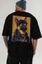 For Dog Lovers 19 Black Oversize T-Shirt with Dog Print on the Back 100% Cotton Unisex Dog Lover Premium Design - 6