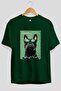 For Dog Lovers 35 Front Dog Print Green Oversize T-Shirt 100% Cotton Unisex Dog Lover Premium Design