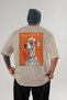 For Dog Lovers 2 Beige Oversize T-Shirt with Dog Print on the Back 100% Cotton Unisex Dog Lover Premium Design - 2