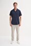 Men's Short Sleeve Shirt Wrinkle-Free Fabric Navy Blue