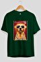 For Dog Lovers 51 Front Dog Printed Green Oversize T-Shirt 100% Cotton Unisex Dog Lover Premium Design