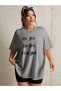 Women's / Girls' Be You Printed Gray Oversize T-Shirt Casual Boyfirend - 2