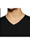 Men's V-Neck Basic Black Oversize T-Shirt Casual Boyfirend - 2