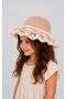 Girl's Lace Detailed Straw Hat Summer Sun Protection Beach Hat Powder - 2