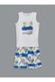 Lcw Kids White Crew Neck Boys' Tank Top and Swim Shorts