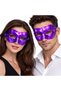 Metalized Shiny Party Mask Purple Color 16X7 cm - 2