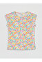 Original Oval Collar Floral Patterned Girls' Undershirt