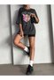 Women's / Girls Smoked Oversize T-Shirt Wild and Printed