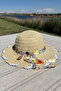 Girl's Gift Hat Summer Beige Color Beach Combination |   Sunscreen Bow Detailed Model - 4